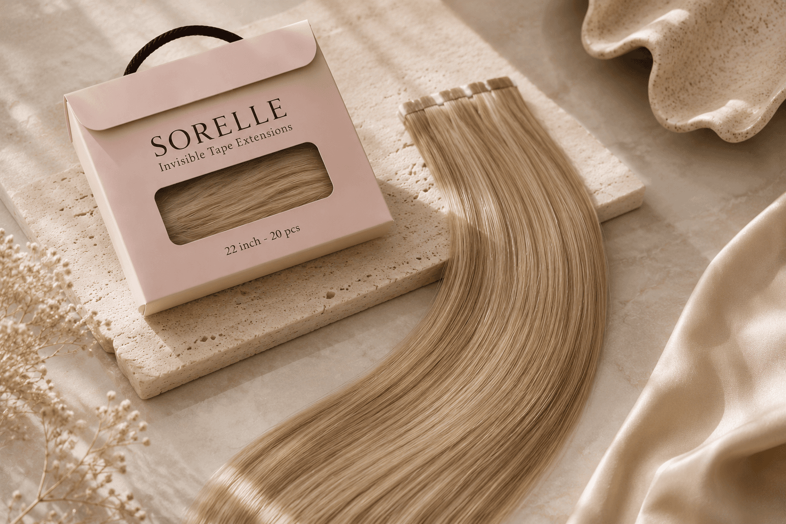 Sorelle invisible tape extensions in signature packaging